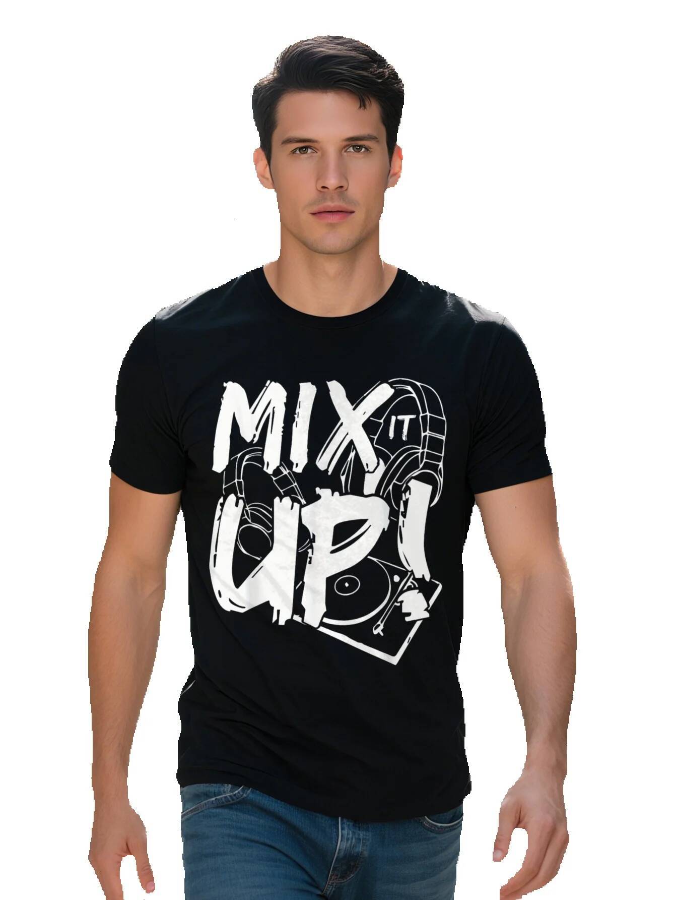 Men S T-shirt g Cotton Mix it up Disc DJ Headphone Music Sound Funny Gift T Shirt a60e5