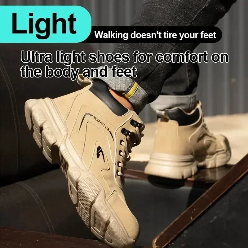 Mens Work Boots Safety Shoes Work Protective Shoes Mens Safety Shoes Anti-smash Puncture Shoes Sneakers Steel Toe Shoes 250805