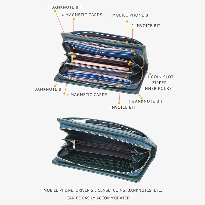 Baellerry Long Women Wallets Bag Phone Pocket Name Engraved Female Wallet Zipper Card Holder Womens Purse For 250809