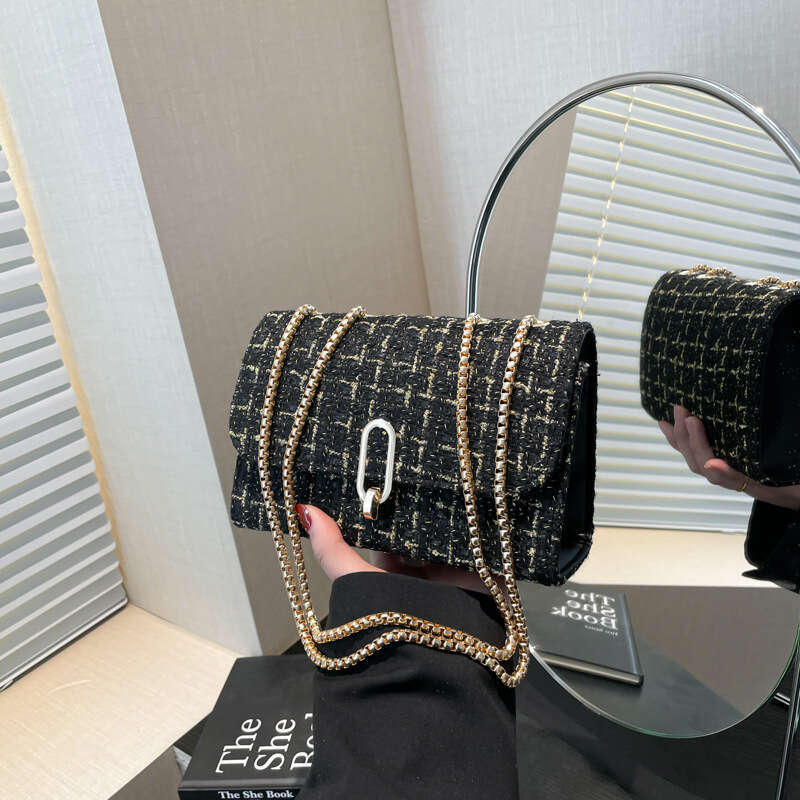 DHpet_wholesale 2025 Fall/Winter Women's Underarm Bag - Trendy Chain Strap PU Shoulder Purse, Small Square Crossbody Bag (240g)