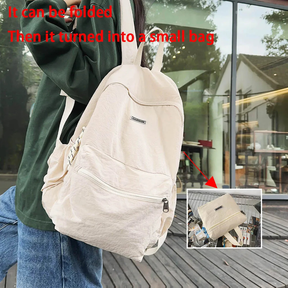 Foldable Backpack for Women Large Capacity Simple Korean Version Computer 250811