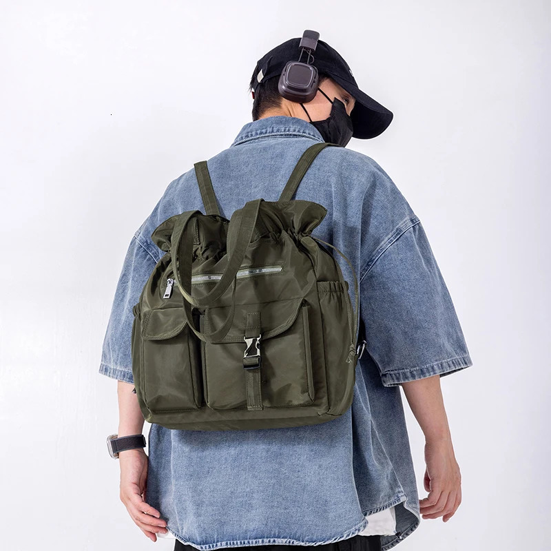 Summer Fashion Versatile Tote Bag MultiFunctional MultiFlap Pocket Pants Backpack Single Shoulder Armpit Crossbod 250811