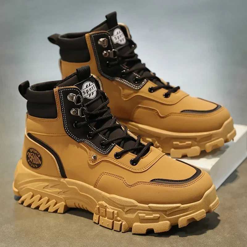 Men Boots Cotton Boot Platform Autumn British High Top Retro Thick Sole Lace Up Comfort Anti Slip Sport Mountaineering Boot W250811