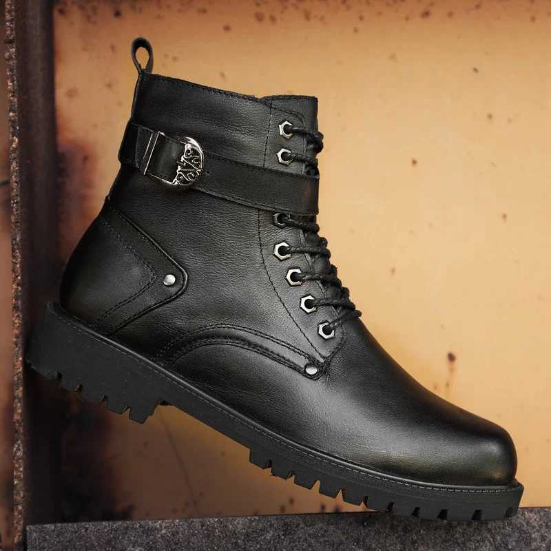 Genuine Leather Mens Boots New Outdoor Work Casual Boots Fashion High Quality Black Formal Boots For Men Luxury Brand Ankle Boots W250811