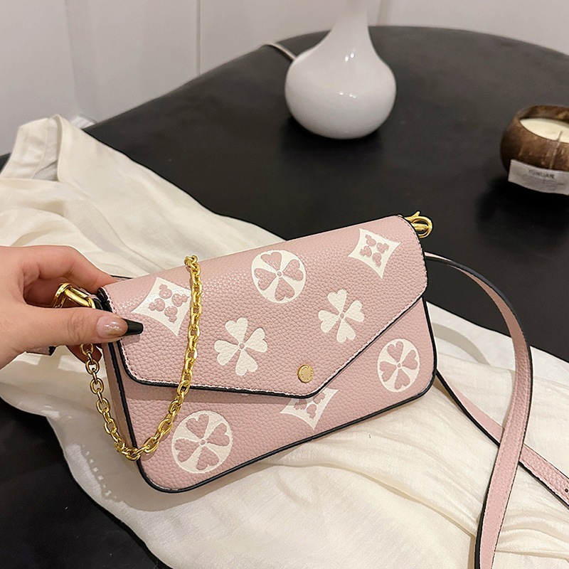 2025 New Style Handbag - Women's Bag - Fashionable and Versatile Chain Strap Shoulder Sling Bag - High-end Patterned Commuter Bag free shipping
