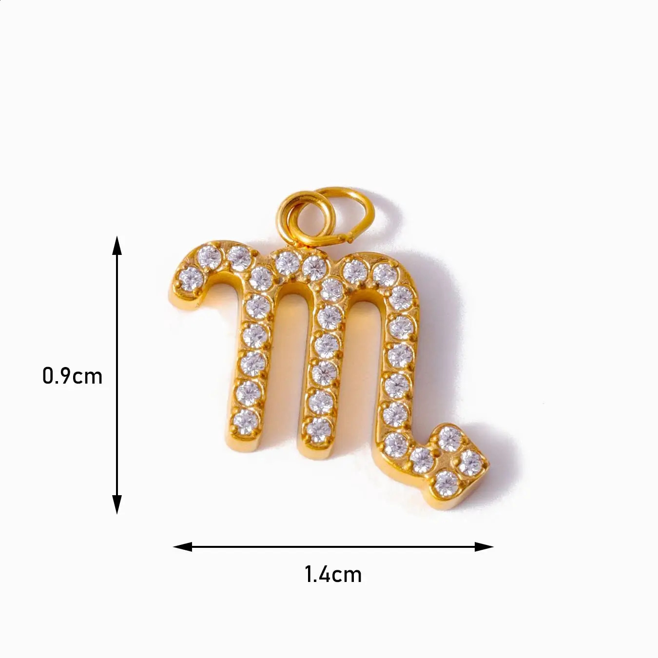 CARLIDANA Gold Plated Personalise 12 Zodiac Zircon Pendants Charms High Polished Stainless Steel Zodiac Pendant Set DIY Jewelry 250807