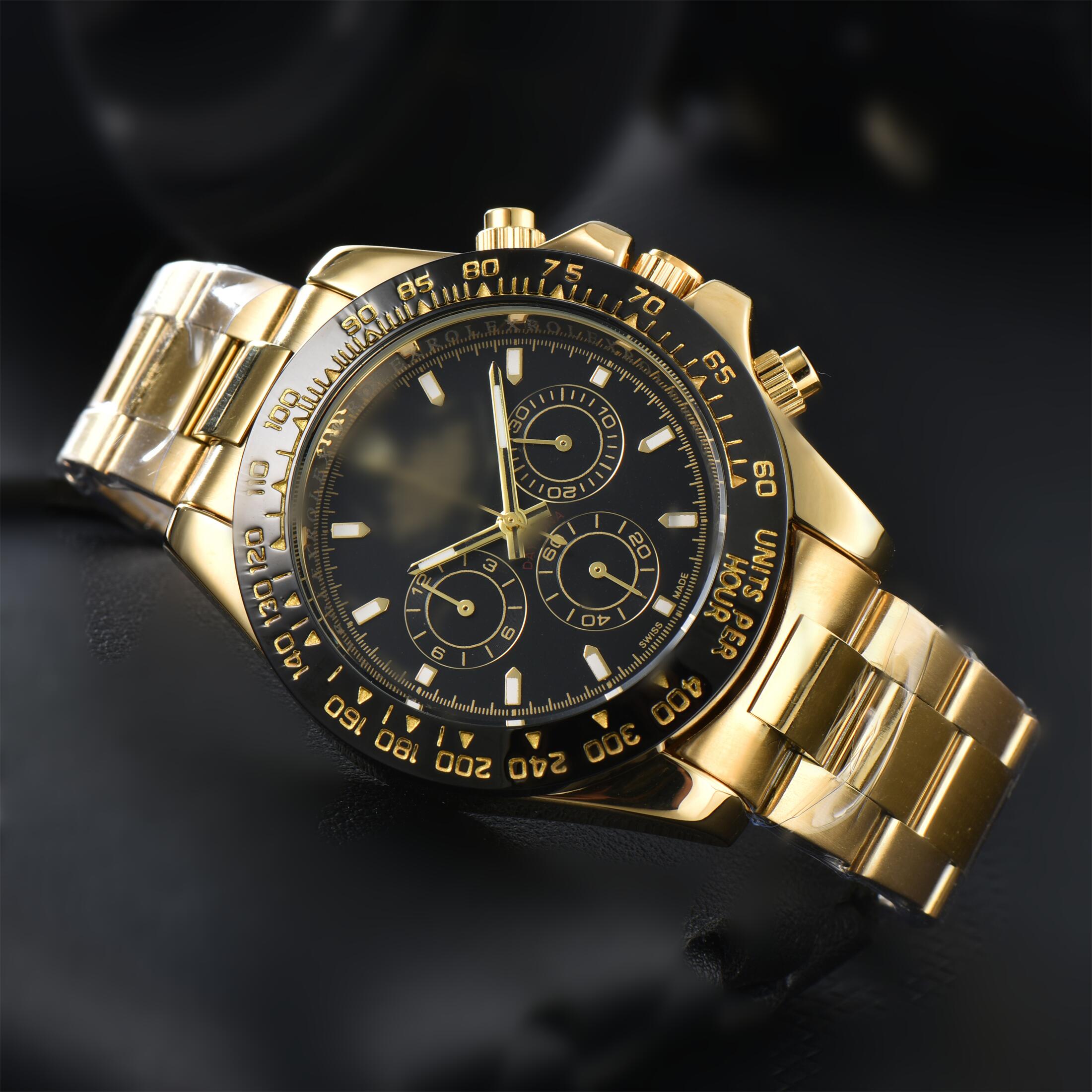 Mens ROLXity DAY TONA Automatic quartz Movement watch multifunction Wristwatch Designers Men Watches Stainless Steel Strap Gold Wristwatches Montre de luxe #626