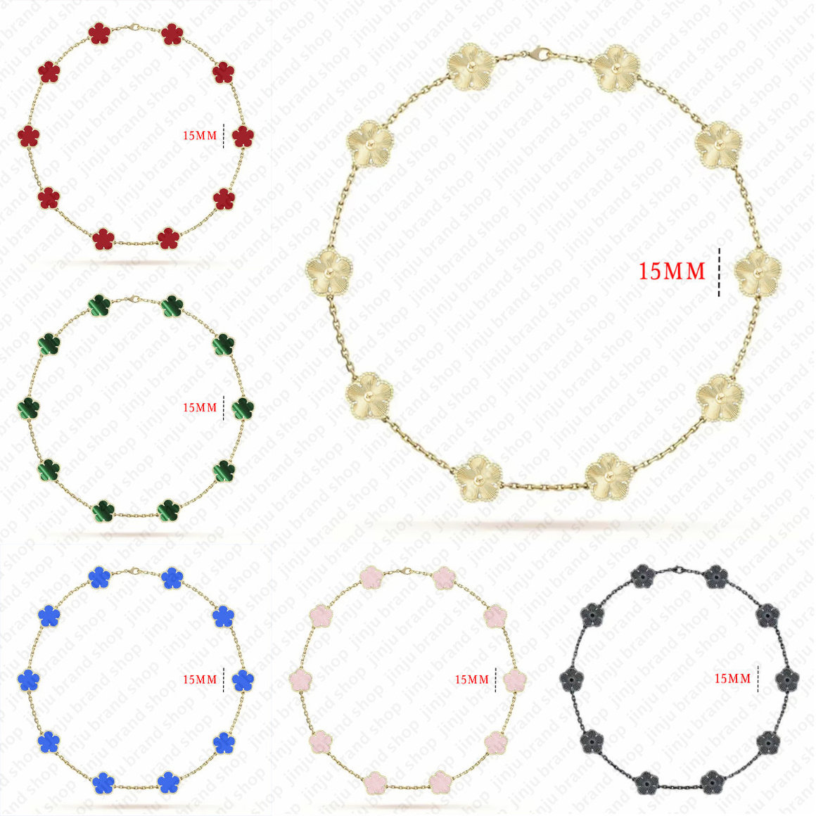 10 motif clover necklace luxury jewelry designer necklace for woman 18K Gold Plated 15mm flower necklaces Classic mother of pearl pendant necklace designer woman