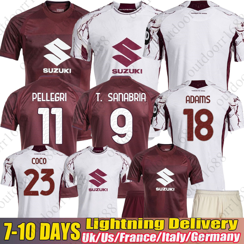 2025 2026 maglia Torino FC maglia awayLAZARO RICCI DUVAN 25 26 PEDERSEN COCO LINETTY T SANABRIA LLIC Home Away men kids Uniform jersey