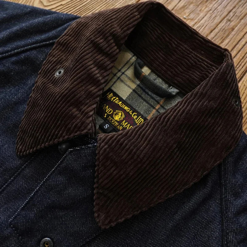 Sauce Zhan WaxFree Ranger Denim Coat Mans Rustic Terrain Trench Outlander Jacket Regular Fit 250804