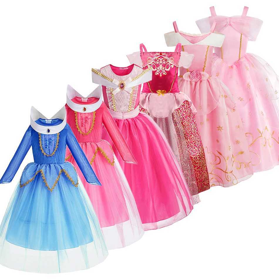 Kids Aurora Multiple Styles Little Girls Princess Straps Cosplay Dress Christmas Halloween School Activities Performance Clothes W250811