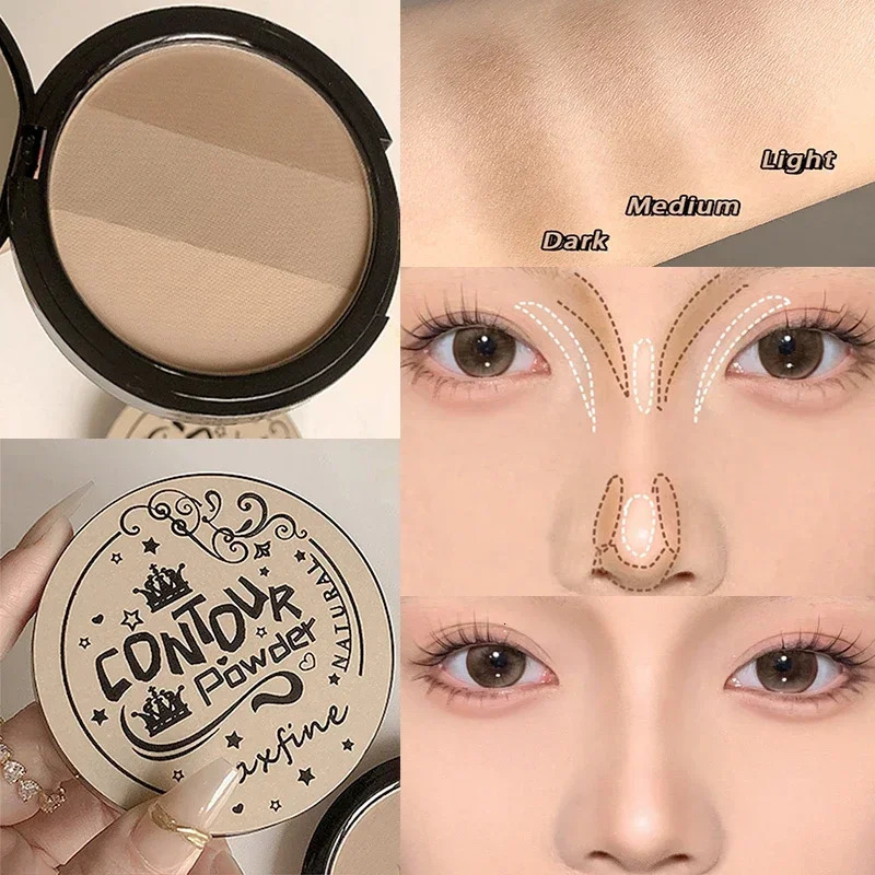 Matte Contouring Powder Rose Pink Bronzer Palette Long Lasting Natural Face Shading Powder Contour Waterproof 3 Colors Cosmetics 250811