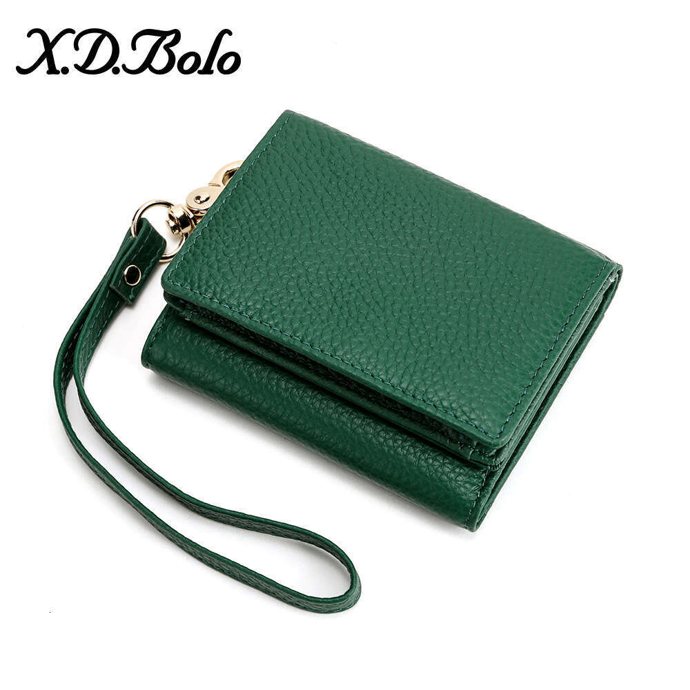 New Women's Short Japanese Style Multi-Functional Top Layer Cowhide Coin Purse Keychain Wallet designer wallet B5 B5