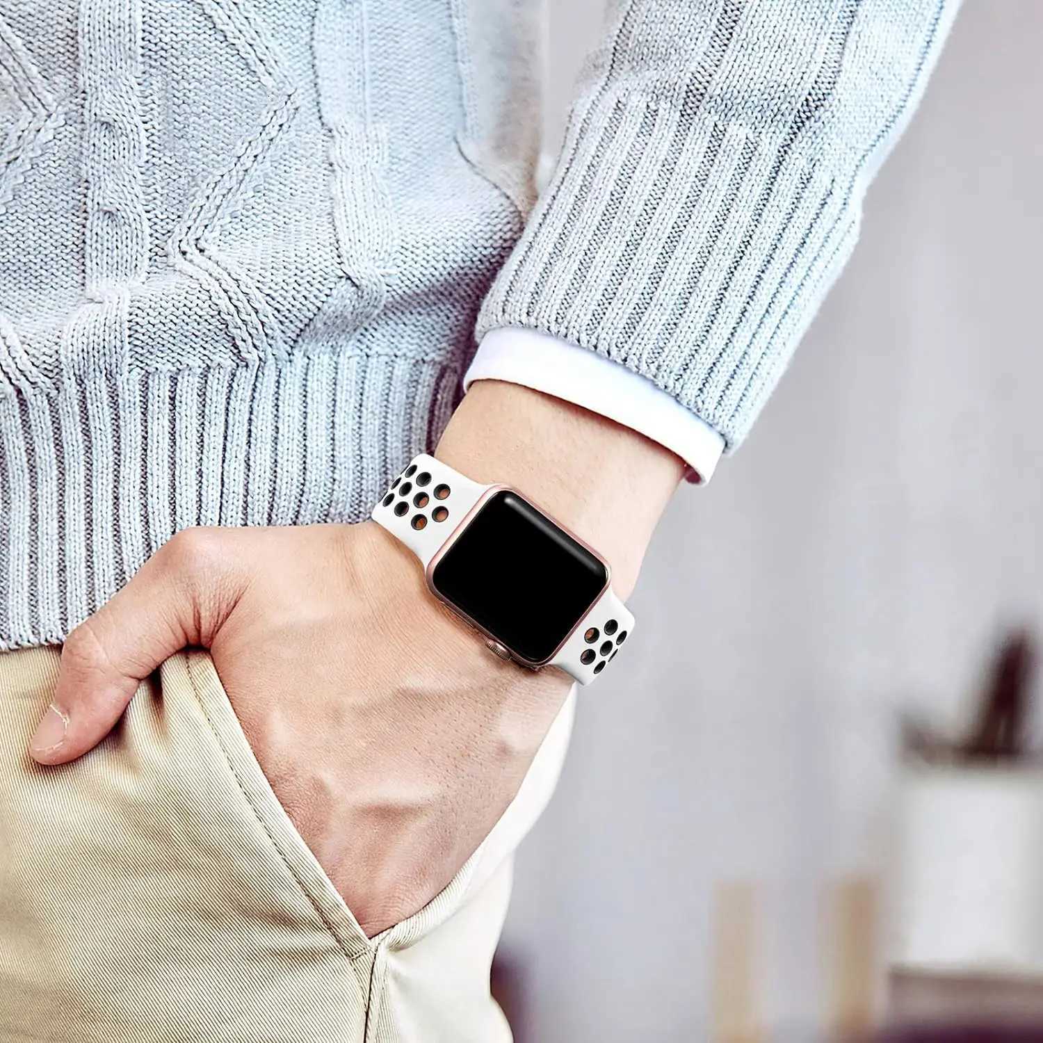 Sport Strap for Apple Watch Band shshmm shchm 40mm 42-38-41mm 45mm Breathable Bracelet iWatch Series 10 9 8 7 6 SE 5 z Ultra 2 49mm W250811