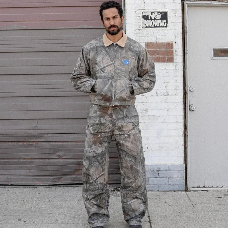 Y2k hoodie American hip hop street fashion leopard print casual sweatshirt men Goth Harajuku trend retro camouflage loose hoodie 250811