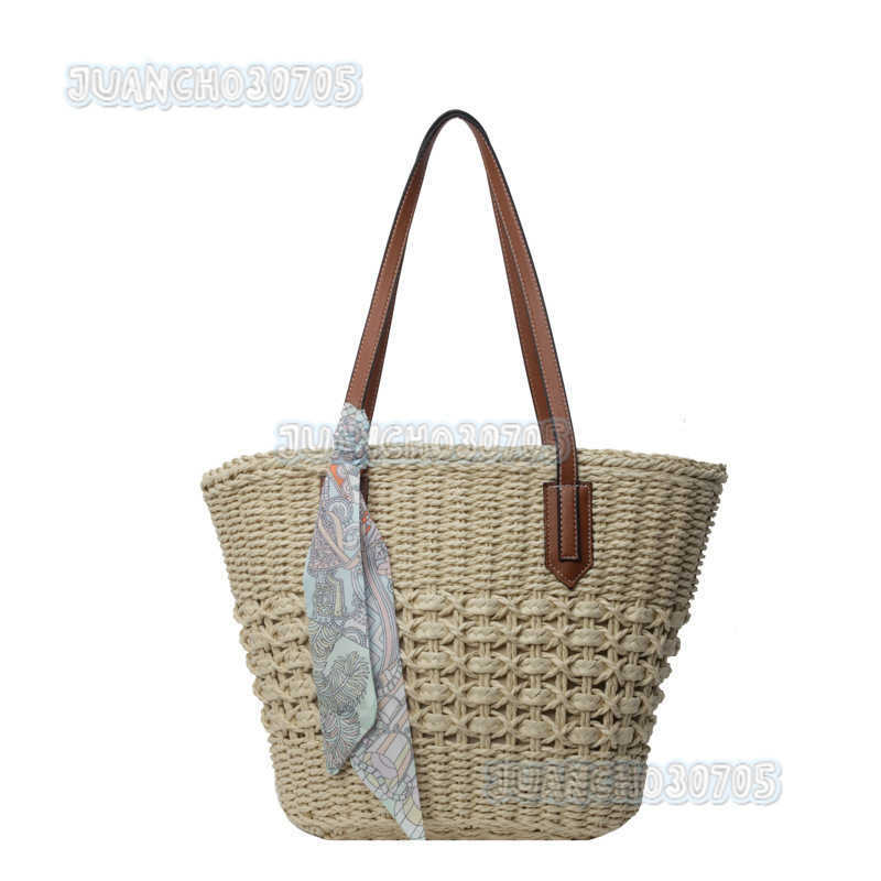 Woven Straw Bag Large Capacity 2025 Summer New Vacation Versatile Shoulder Basket Handheld Beach Bag H250809