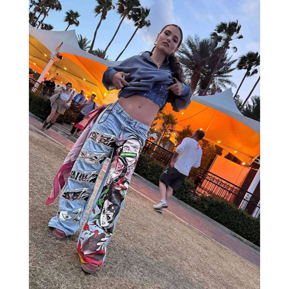 Haruku Wide Trouser Anime Sweatpants Women Japanese Streetwear Mens Womens Jeans Style Couple High Waist Denim Y2k Pants