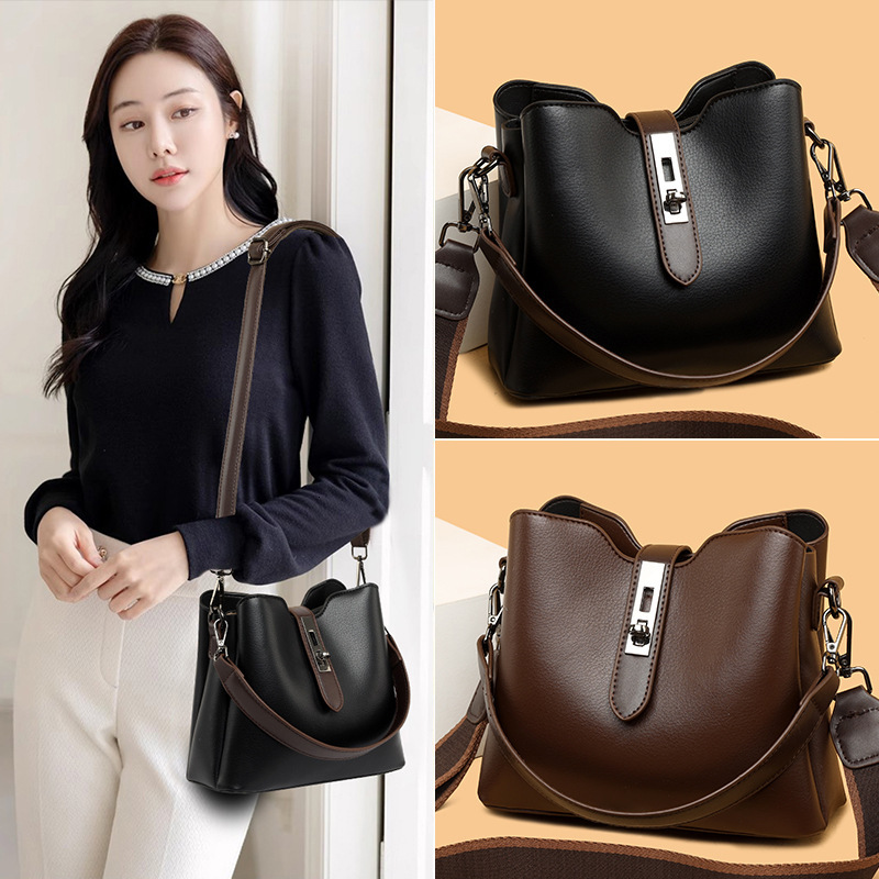 Soft Leather Texture Handheld Bucket for Women 2025 New High-end Multi-layer Large Capacity Shoulder Crossbody Bag ddmymoon