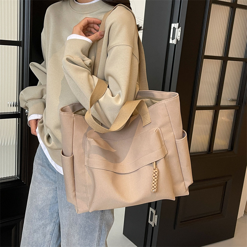 Canvas Women New Trendy Shoulder Large Capacity Casual Versatile Commuter Tote Bag