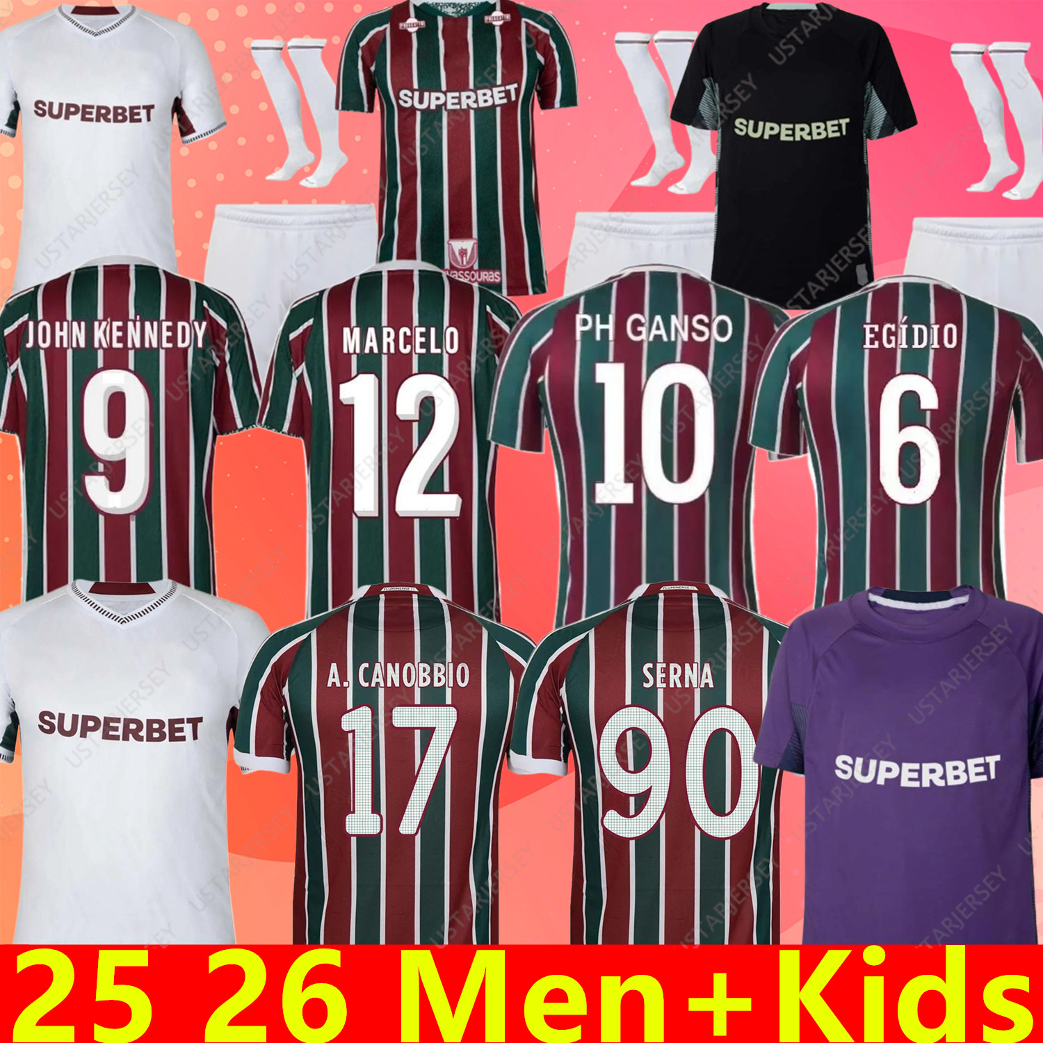 25 26 Fluminense Mens Soccer Jerseys 2025 2026 Training Wear FRED G. CANO FELIPE MELO PH GANSO LUIZ HENRIQUE ANDRE NONATO Home Away 3rd Goalkeeper Football Shirts