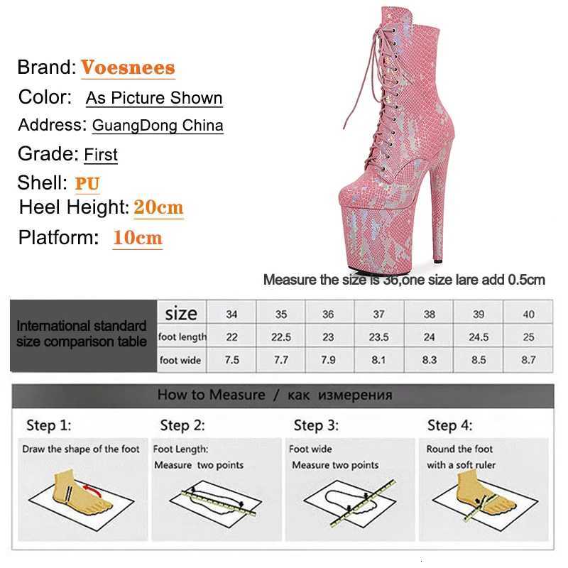 Boots Ladies Shoes Laser Color Intrigue Snake PU Thin Heels 20CM/8inches Pole Dancing Shoes Sexy Round Toe T-show Model Shoes W250811