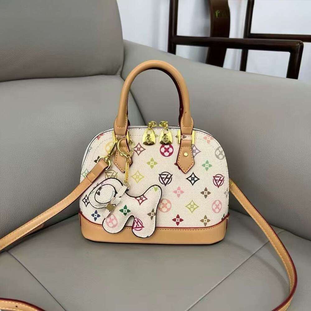 DHessentials 2025 Trendy White Printed Bucket Bag - Fashionable PVC Shoulder Crossbody Purse for Women, Medium Size (600g)
