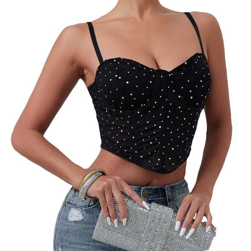 Fashion New Sequin Slim Fit Chest Support Street Style Camisole
