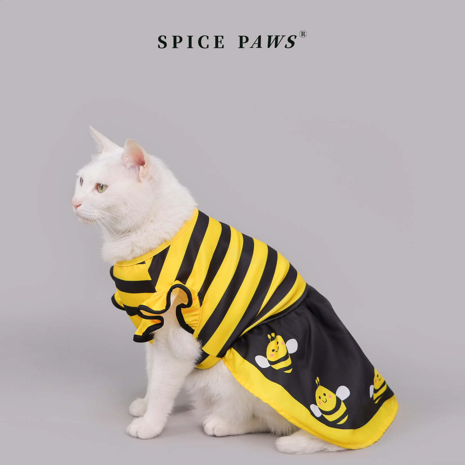 Dog Dress Cute Bee Pet Bee Costumes Yellow Cartoon Bumble Bee Stripes Dog Kitten Cat Puppy Pet Apparel for Party Halloween 250806