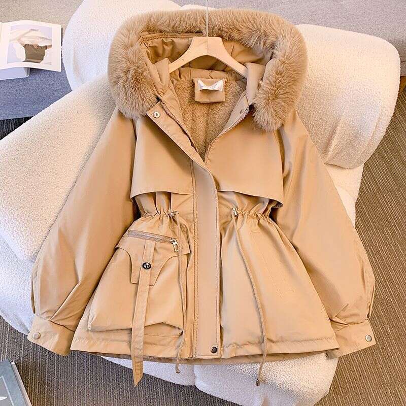 Women's Clothing Winter New Korean Style Fashion Warm Cotton Jacket Thickened Plus Veet Large Size Warm Coat