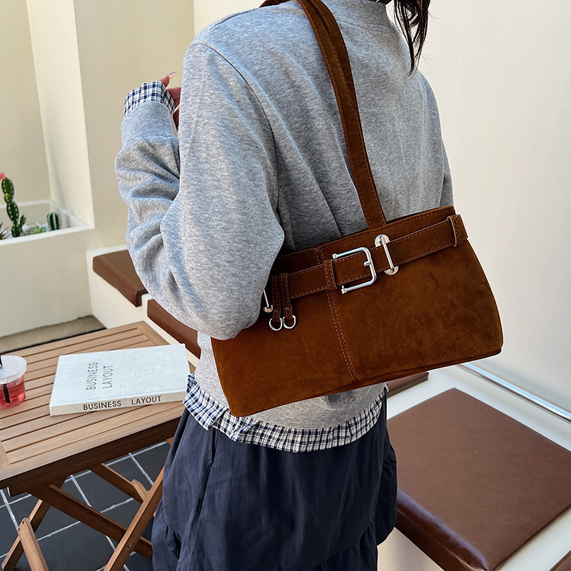 Suede Underarm Women 2025 Autumn Winter New Korean Fashion Single Shoulder Bag for Work Commute ddmymoon