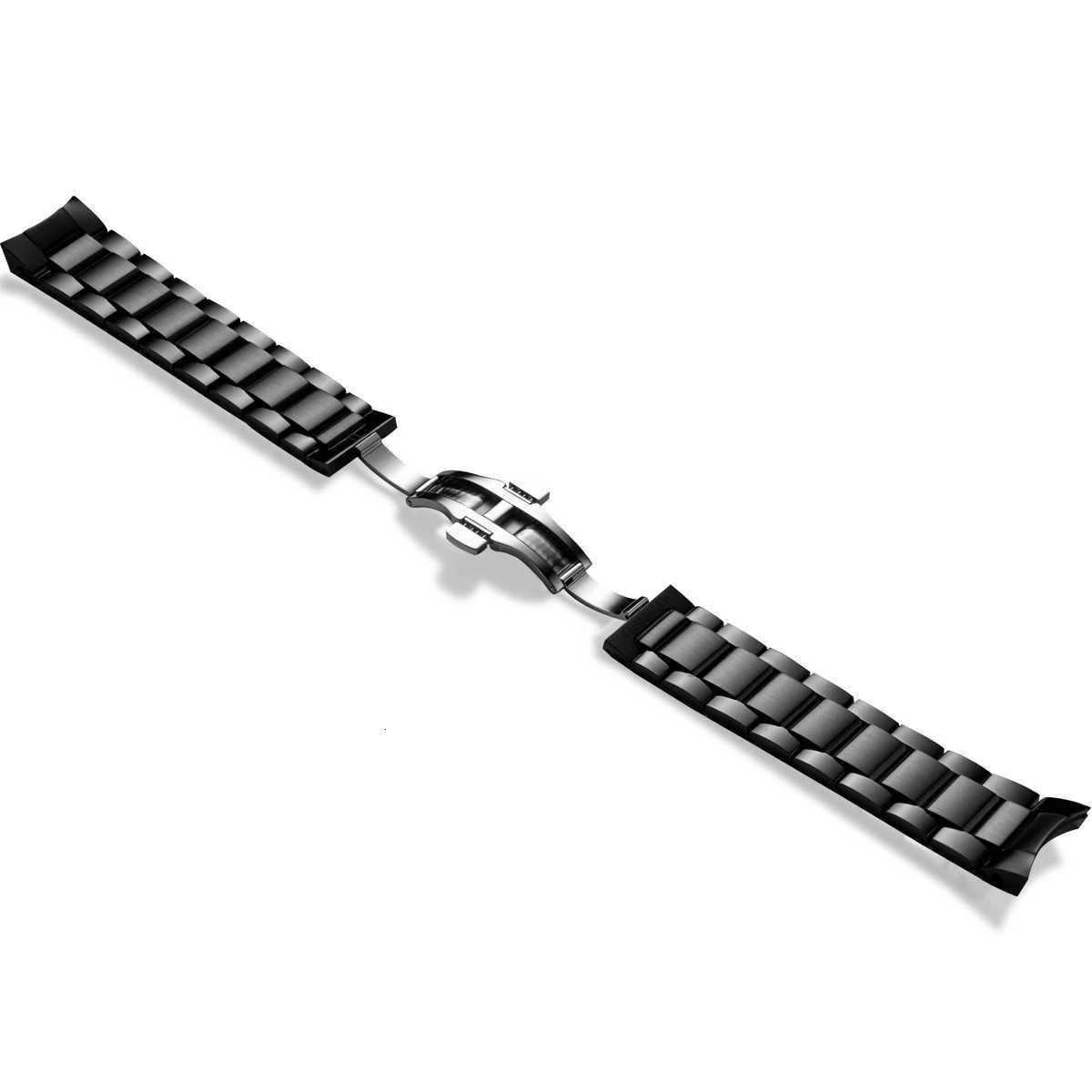 0BLVLO High Quality 22mm Stainless Steel Butterfly Clasp Watchband Watch Bracelet for Men Mechanical Watches Quartz W250811