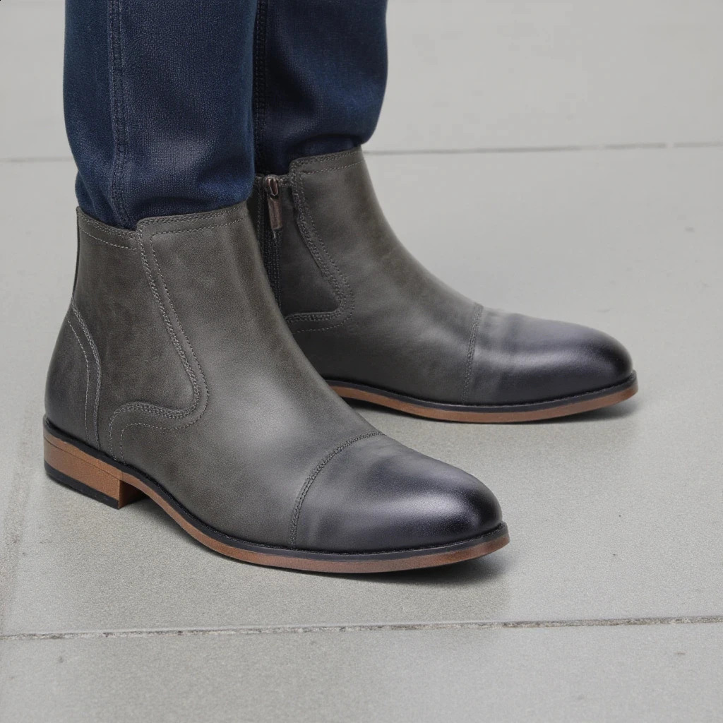 Boots Men Comfortable Fashion 2025 Boots Leather 250805