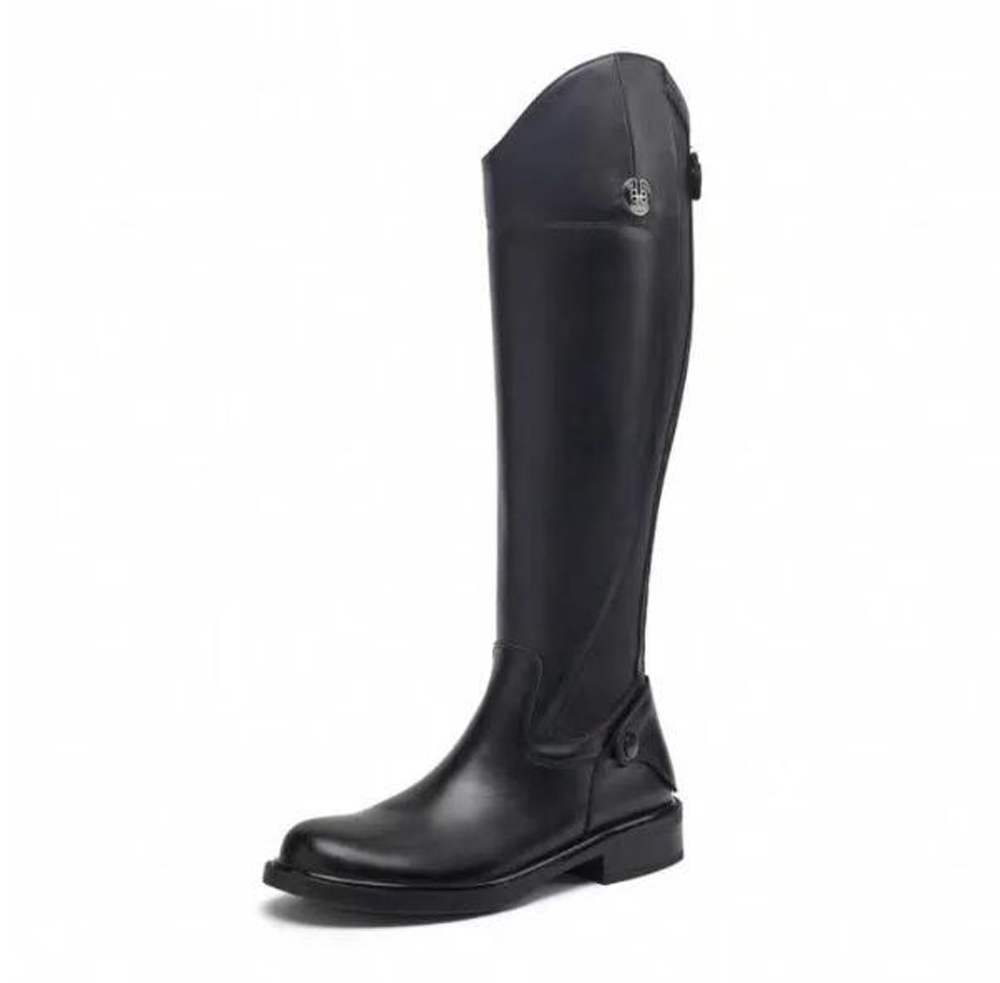 Ladies' Equestrian boots, long boots, knight's knee boots,with box pointed buckle pants, shark style high leg knight boots, black fashion bo