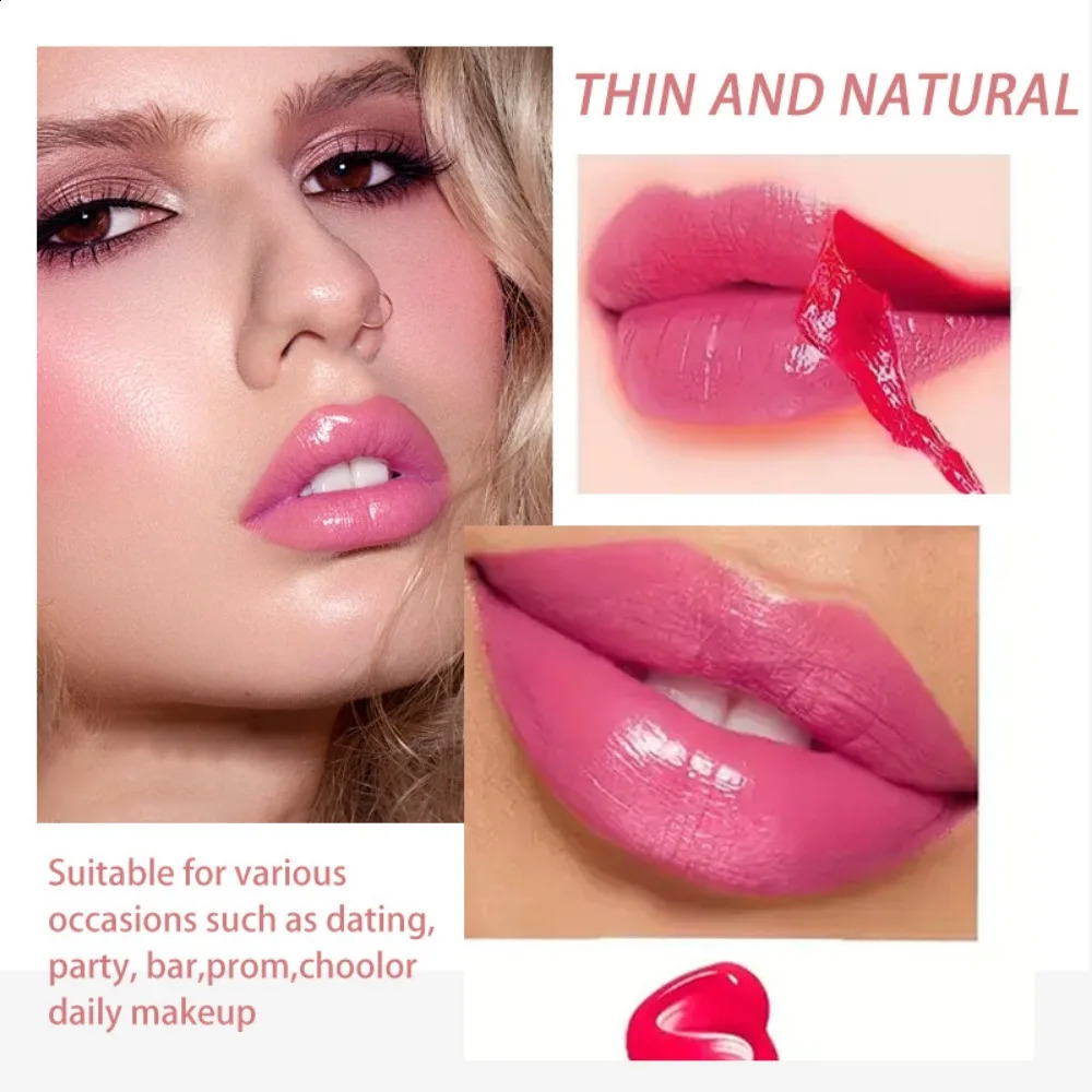 4 Color Liquid Peel-off Lip Gloss Waterproof Long-lasting Matte Lipstick Non-stick Cup Makeup Lip Tattoo Pigment 250809