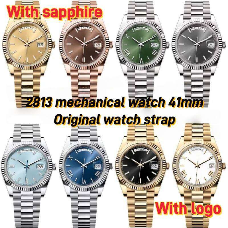 Top Men's Watch/Automatic Mechanical Male and Female Designer 41mm Double Calendar Luxury Watch with Waterproof Luminous Sapphire 904L Steel Belt