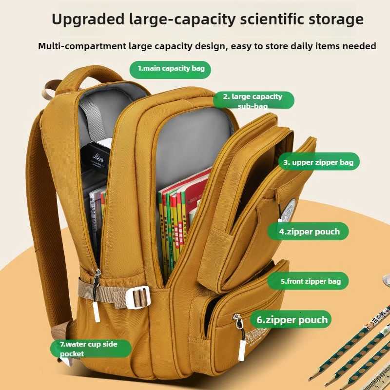 Primary Middle School Backpack Teenage Boys School Bags High School Student Bookbag Male Large Capacity Sports Travel Backpack M250811