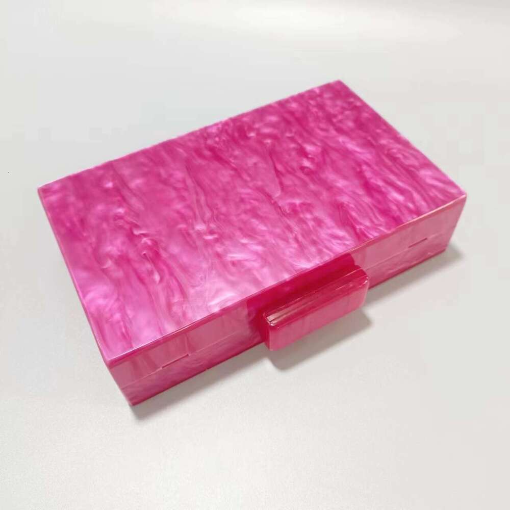 Women's New Rose Red Acrylic Handbag Fashion Wedding Evening Chain Crossbody Bag