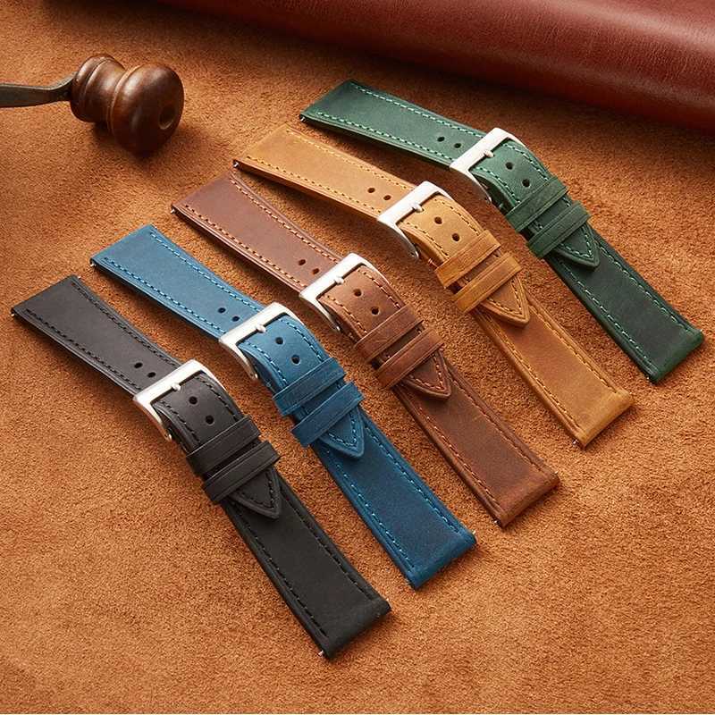 Vintage Watch Strap Quick Release 18mm 19mm 20mm 21mm 22mm Cowhide Watchband Smart Watch Strap Accessories BraceletZ106 W250811