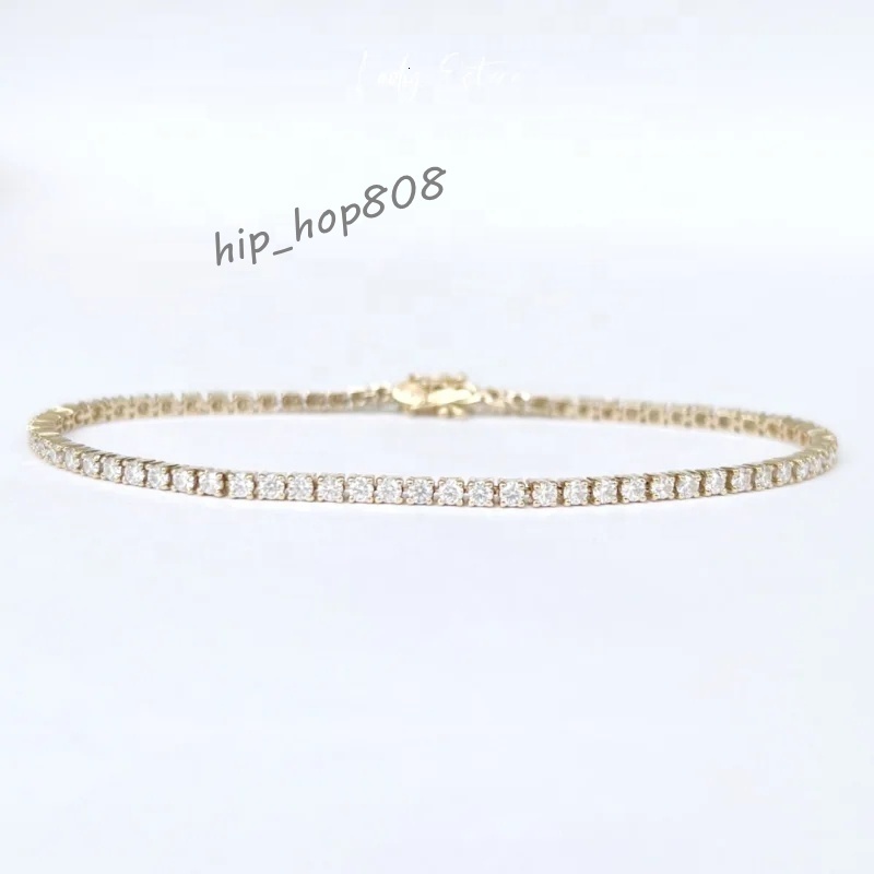 Speedin Jewelry Custom 2mm 3mm Tennis Bracelet Round Shape Luxury 14K/18K Gold Colored Lab Diamond Tennis Bracelets