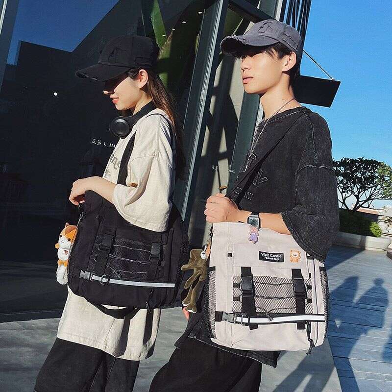 Reflective Workwear Trendy Brand Student Shoulder Men's Backpack Women's Large Capacity Crossbody School Bag