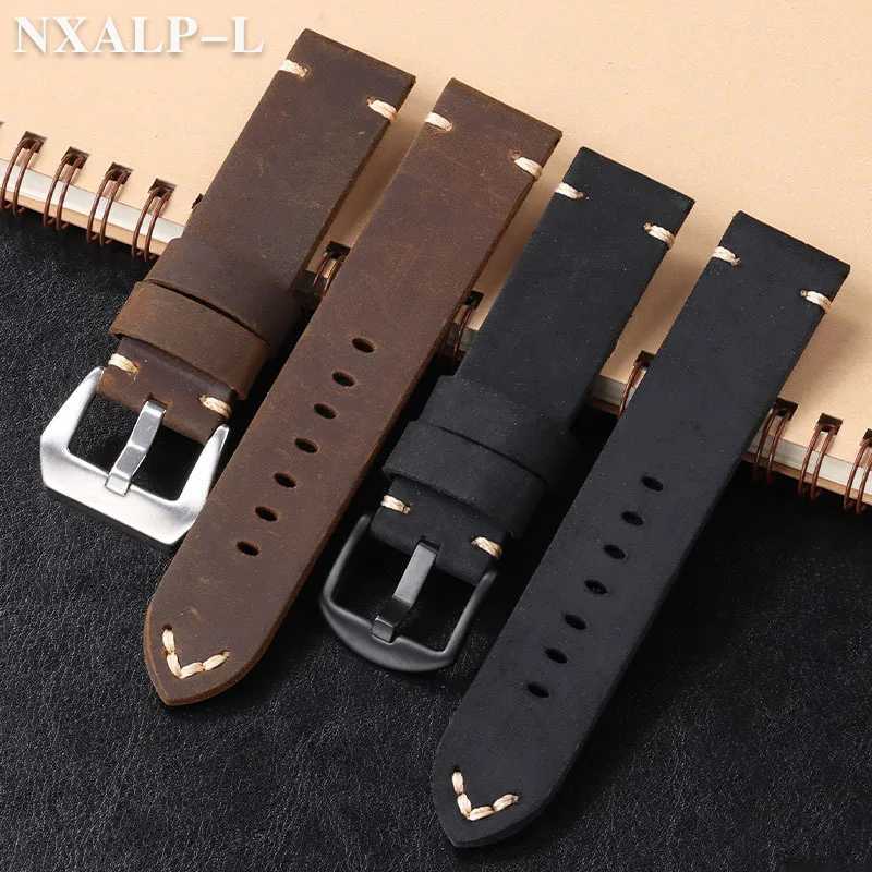 Handmade First Layer Cowhide Watch Strap for Panerai Pam Watchband 20mm 22mm 24mm 26mm Vintage Soft Leather Strap Mens Bracelet W250811