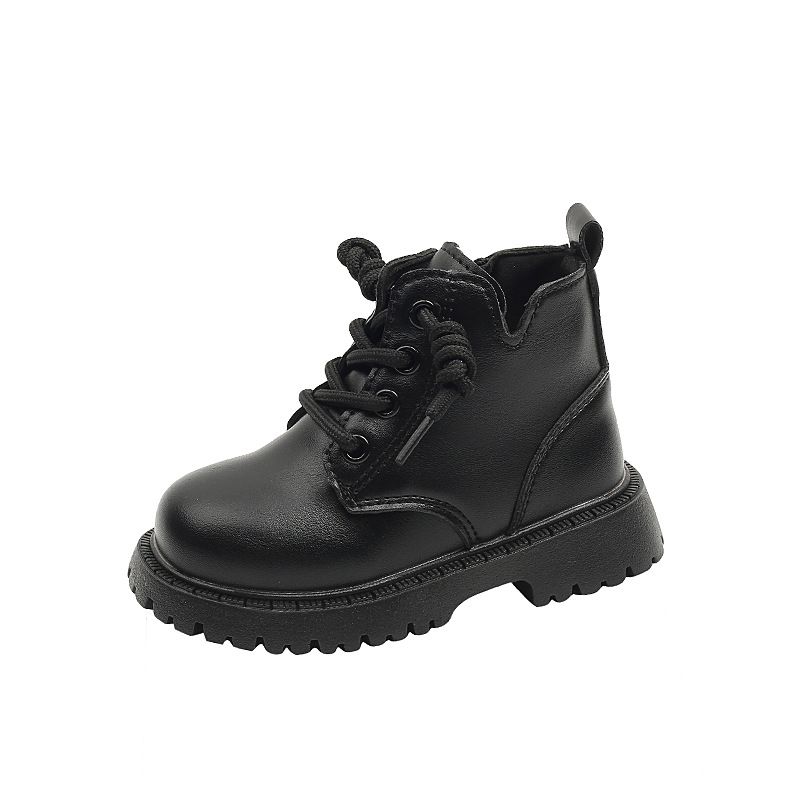 Autumn Winter Toddler Boots Boys Girls Leather Boots Plush Fashion Waterproof Non-slip Warm Cutefeet Kids Boots Shoes 21-30