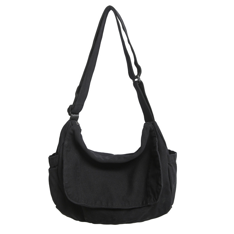 Washed Canvas for Women, Lazy Crossbody Artistic Style College Student Bag, Casual Shoulder Messenger Bag