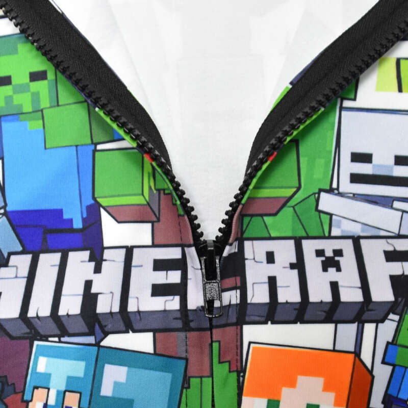 New Cartoon Digital Print Zipper Hooded Jacket for Older Children