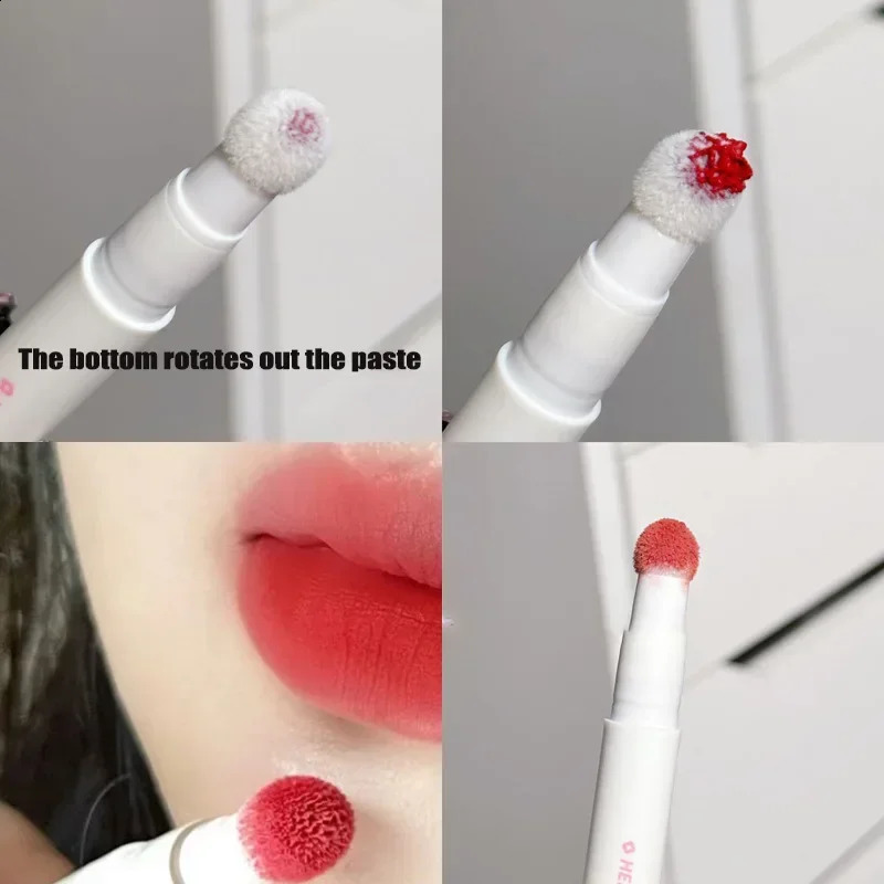 Liquid Lipstick With Cushion Applicator Velvet Matte Lip Gloss Creamy Soft Liquid Blush Lip Stick Multi-uses Makeup 250809