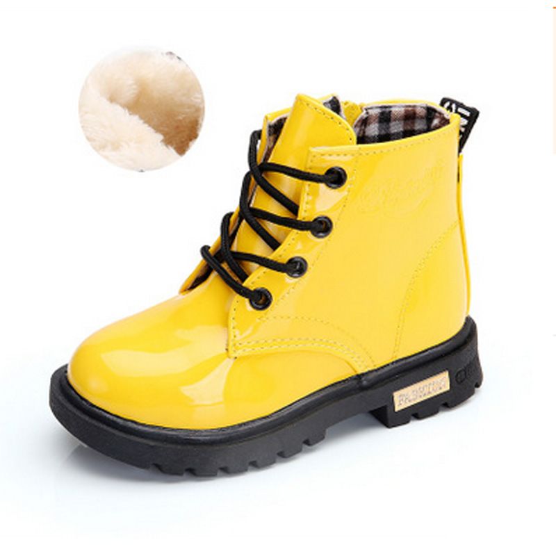 Kid Boots Youth Autumn Winter New Boy PU Leather Boots Fashion Non Slip Cutefeet Girl Boot Toddler Gril Ankle Boots Sizes 21 - 37 C0399