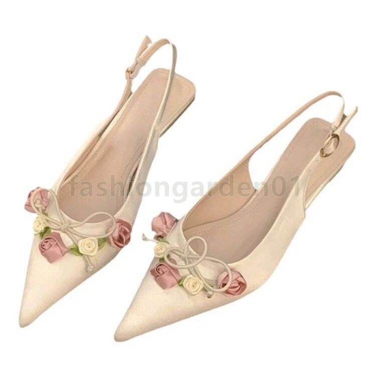 designer sandals luxury satin low heels slides sandal fashion pointed toe classics black elegant pink beige ladies slingback sandale size 35-40