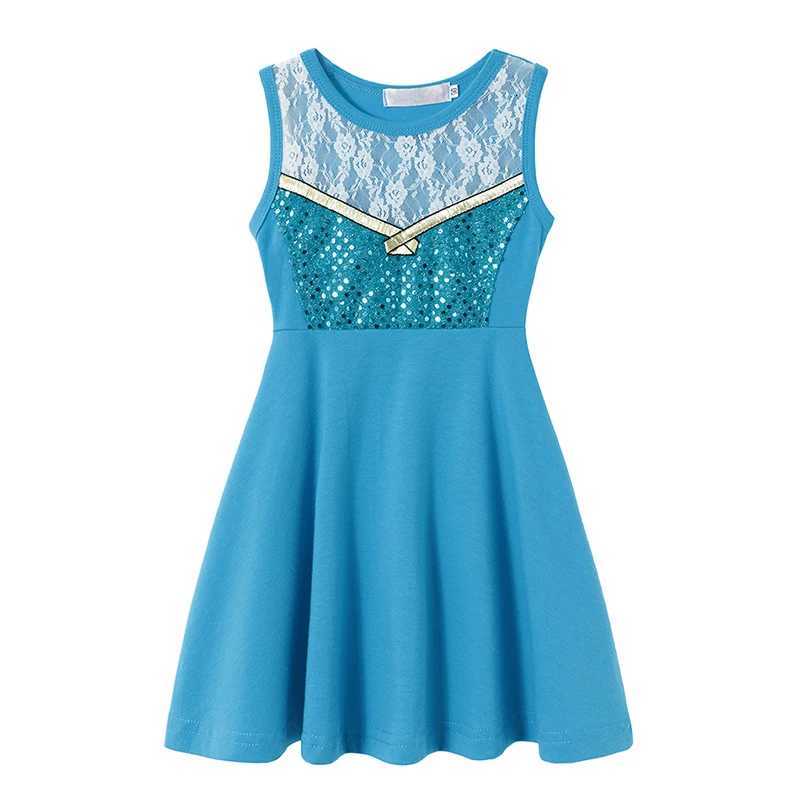 2025 New Summer Girls Cotton Casual Dress Children Elsa Anna Sleeveless A-Line Dress Baby Kids Princess Casual Clothing 2-8Y W250811
