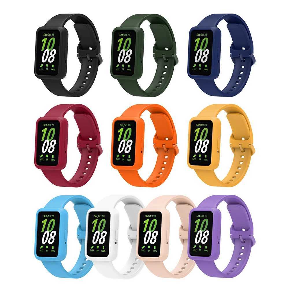 Silicone Strap For Samsung Galaxy Fit 3 Rubber Watchband With Case 2-in-1 Wristband Watch Accessories Correa W250811