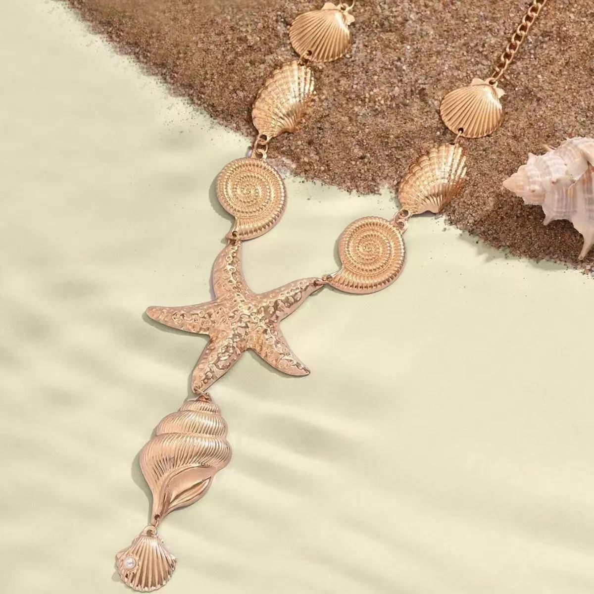 Women's personalized wholesale starfish shell design necklace